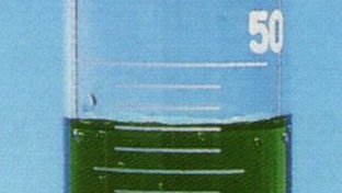 V = 47 mL (1 div = 1 mL)