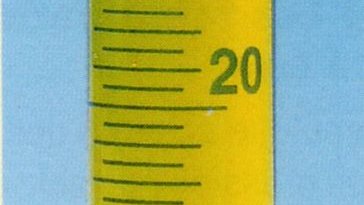 V = 23 mL (1 div = 0,5 mL)